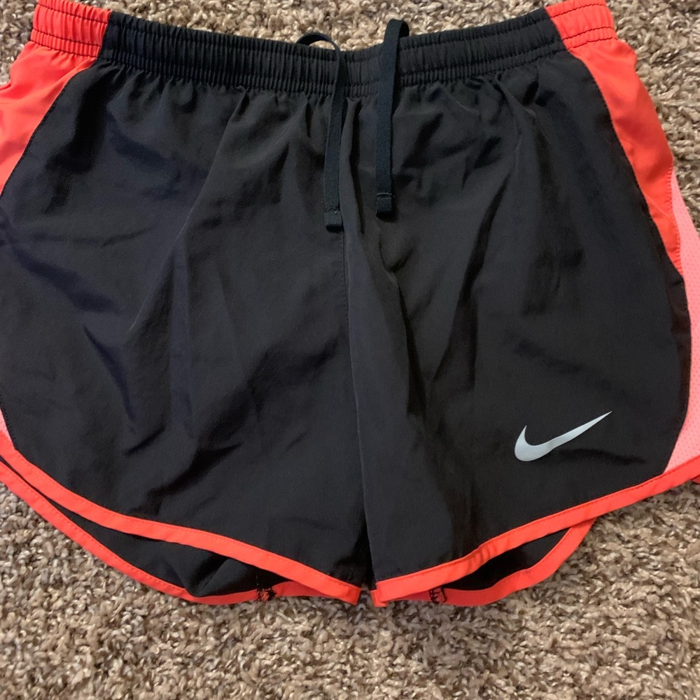 Black and pinkish/red Nike dri fit running shorts!